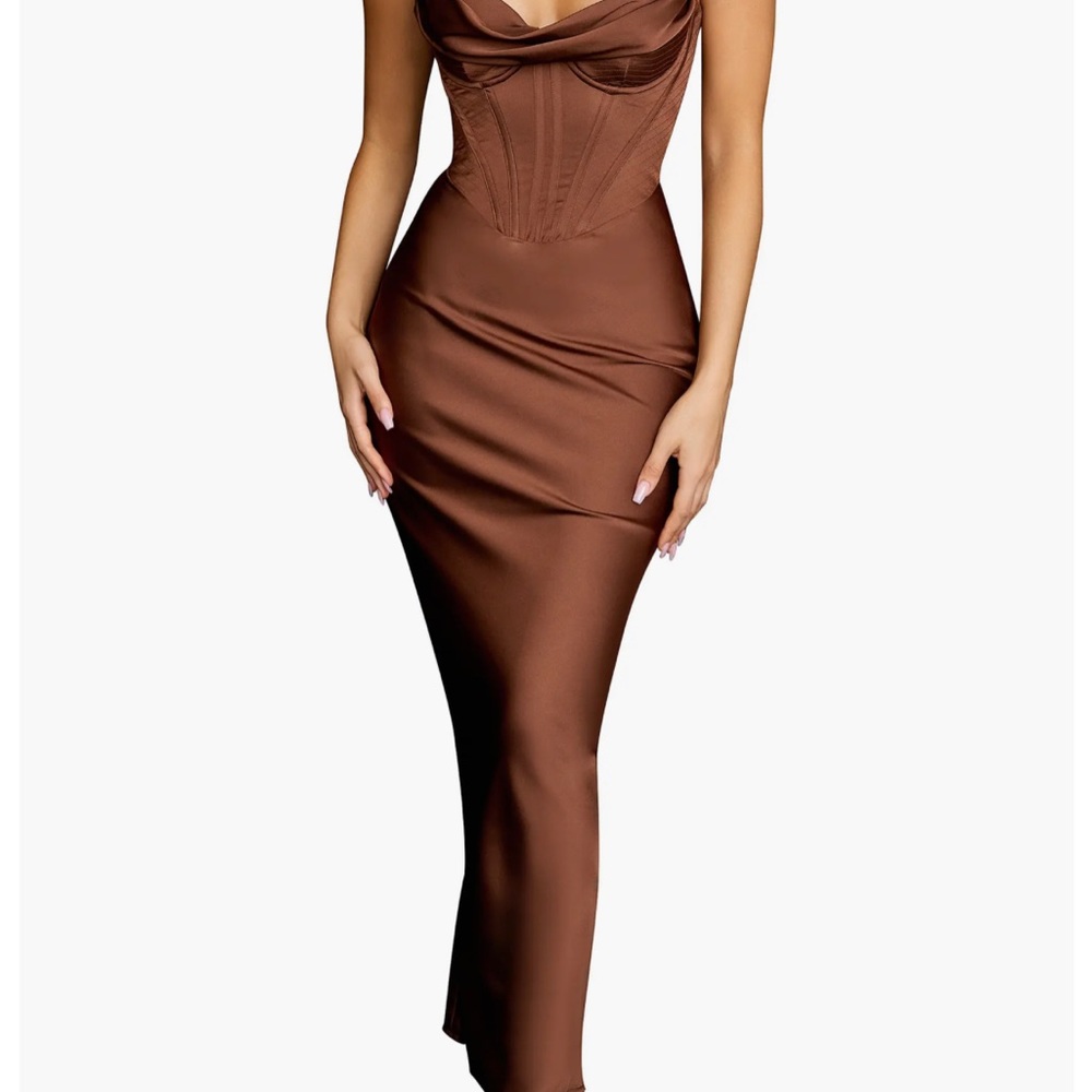House of CB Chocolate Charmaine Corset Dress